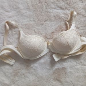 Cream with lace bra